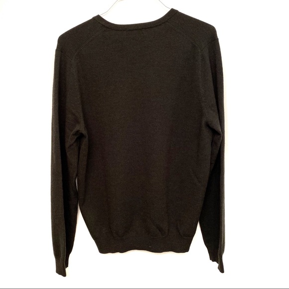 346 Brooks Brothers Pine Green V-Neck Wool Sweater - Picture 4 of 8